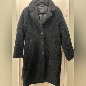 Abercrombie & Fitch Black Teddy Long Coat - size Large